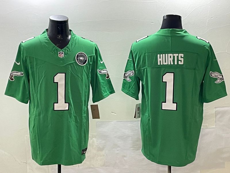 Men Philadelphia Eagles #1 Hurts Green three generations 2025 Nike Vapor Limited NFL Jersey style 28->philadelphia eagles->NFL Jersey